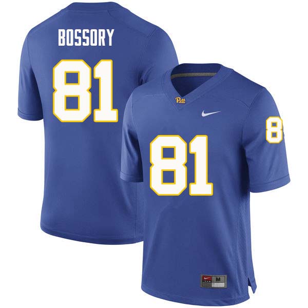 Men #81 Nate Bossory Pittsburgh Panthers College Football Jerseys Sale-Royal